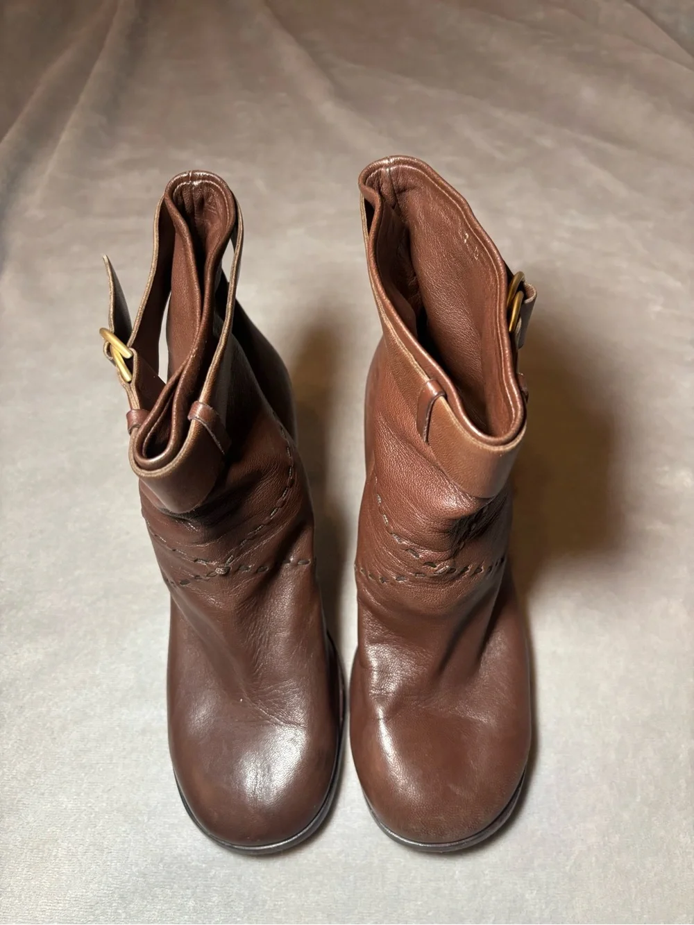 Chanel Vintage Interlocking CC Logo Brown Boots